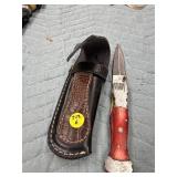 FOLDING DAMASCUS KNIFE WITH HOLSTER