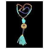 DESIGNER BAJALIA TURQUOISE GEMSTONE NECKLACE;
