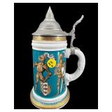 ANTIQUE PORCELAIN GERMAN LITHOPHANE BEER STEIN