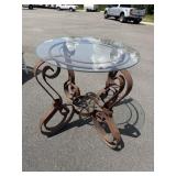 IRON AND GLASS TOP TABLE