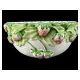 HAND PAINTED PORTUGAL STRAWBERRY CERAMIC FOOTED