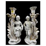 PR OF LARGE BISQUE AND PORCELAIN FIGURAL