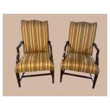 2 ETHAN ALLEN HIGHBACK OPEN ARM CHAIRS