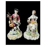 PR OF SMALL DRESDEN PORCELAIN FIGURINES