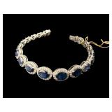 PLATINUM NATURAL BLUE SAPPHIRE & DIAMOND BRACELET