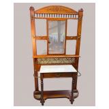 19TH CENT. MARBLE TOP ENGLISH HALL TREE