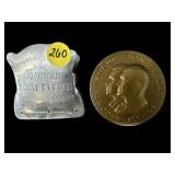 EISENHAUER AND NIXON BRONZE TOKEN AND GERMAN