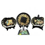 4 PC LOT HAND PAINTED TOLEWARE