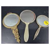 3 PC LOT SMALL HANDHELD MIRRORS