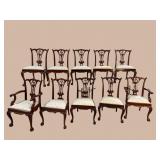 10 SOLID MAHOGANY CHIPPENDALE CHAIRS
