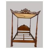MAITLAND SMITH MAHOGANY CARVED QUEEN SIZE TESTER