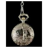 GOLD TONE QUARTZ MOVEMENT POCKET WATCH