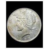 1923 P AU SILVER PEACE DOLLAR