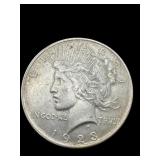 1923 P AU SILVER PEACE DOLLAR