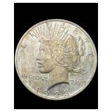 1923 P AU PEACE DILVER DOLLAR
