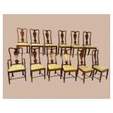 12 ANTIQUE MAHOGANY INLAID HEPPLEWHITE CHAIRS