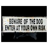 BEWARE OF DOG CAST IRON SIGN
