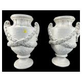 2 LARGE CHALKWARE PLANTERS