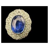 PLATINUM SAPPHIRE & DIAMOND RING