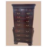 SOLID MAHOGANY CHEST ON CHEST