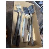 BOX LOT OF FILES AND PRY BARS