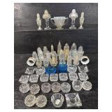 BOX LOT OF SALT & PEPPER SHAKERS AND SALT CELLARS