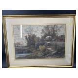 19TH CENTURY THE OLD MILL STREAM HAND COLORED