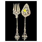 PR OF BRASS RETICULATED FORK & SPOON