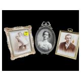 3 PC LOT VICTORIAN PORTRAITS IN FRAMES