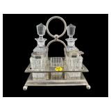 5 PC METAL AND CRYSTAL CASTER SET