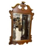 LEBARGE GEORGIAN WALNUT AND GOLD GILDED MIRROR