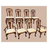 8 UNIVERSAL FURNITURE HEAVY CARVED CHERRY DINING