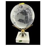 SHANNON CRYSTAL GLOBE ON MARBLE BASE
