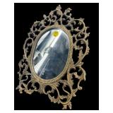 ORNATE BRASS VANITY MIRROR