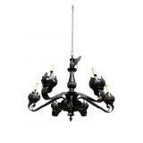 BLACK IRON AND TOWLE 6 LIGHT CHANDELIER
