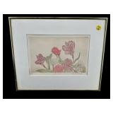 BEST WISHES HAND COLORED ENGRAVING BY MH FLENT