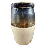 2 GALLON IRIDIZED GLAZED STONEWARE CROCK