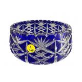 BOHEMIAN COBALT CUT TO CLEAR CRYSTAL BOWL