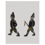 PR CAST IRON FIGURAL ANDIRONS