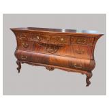 HEAVY CARVED MAHOGANY KETTLE FORMED DRESSER