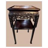 ANTIQUE SQUARE CHINESE MARBLE TOP TABORET