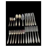 25 PIECES JENNINGS SILVER CO STERLING FLATWARE