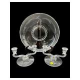 3 PC CRYSTAL VIKING CONSOLE SET