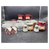 LOT OF 14 CHRISTMAS MUGS AND SALT AND PEPPER