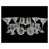 LOT OF 13 CRYSTAL STEMS MUGS AND GOBLETS