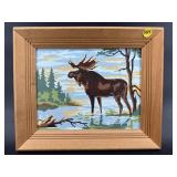 FRAMED MOOSE PAINT BY NUMBERS
