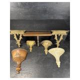 BOX OF PLASTIC & WOOD WALL SHELVES