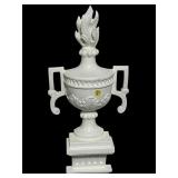 WOOD CARVED FLAME TOP URN WALL HANGER