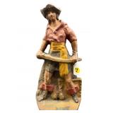 CAST IRON PIRATE ANNE BONNY LARGE DOOR STOP