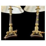 2 NEOCLASSICAL ORNATE CLAWFOOT BUFFET LAMPS